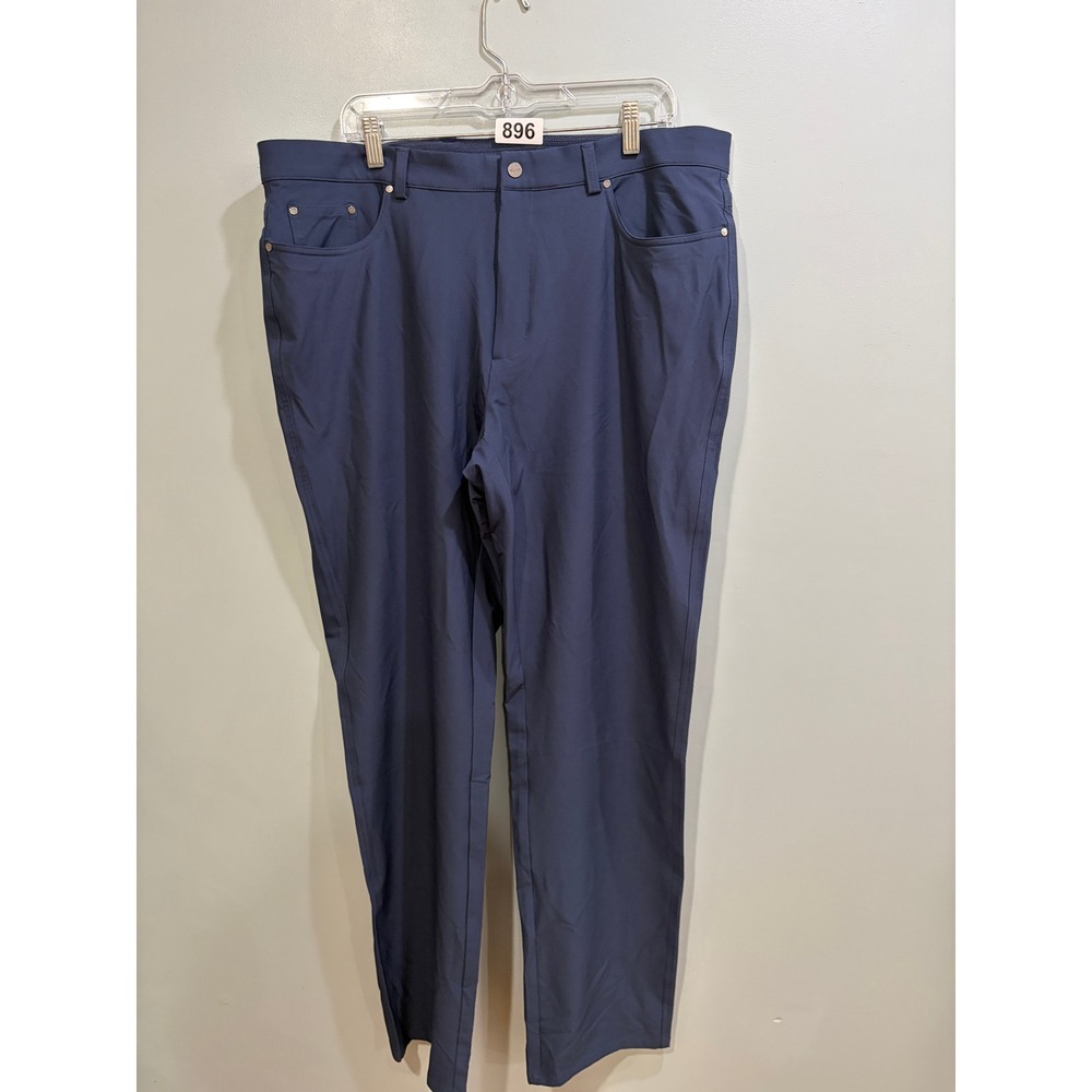 Greg Norman Protek Mens Navy Performance Golf Pants 38x32 Stretch Five Pocket